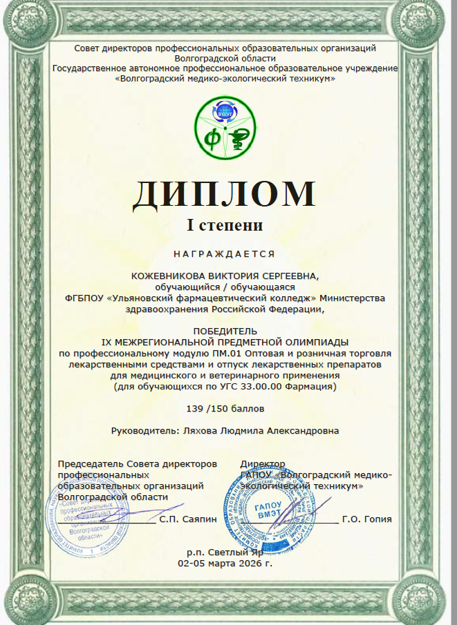 Студенты колледжа стали победителями и призерами межрегиональной олимпиады