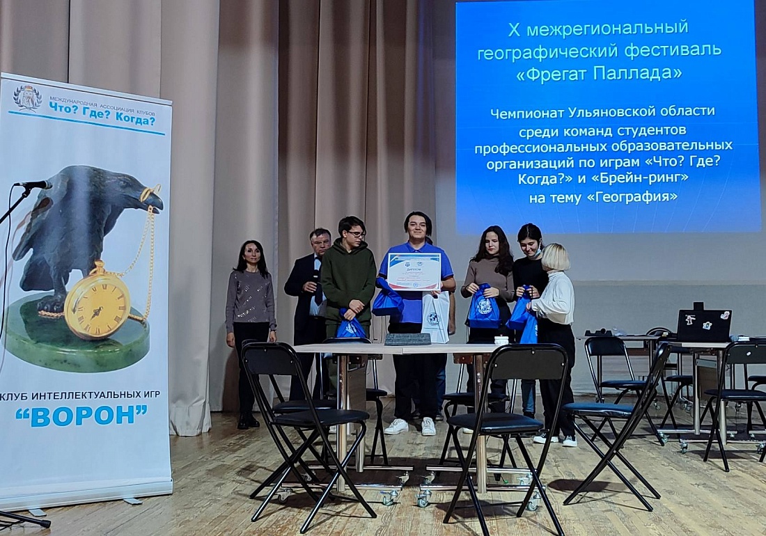 Открытый чемпионат  Ульяновской области среди команд студентов профессиональных образовательных организаций по играм «Что? Где? Когда?» и «Брейн-ринг» на тему «География»